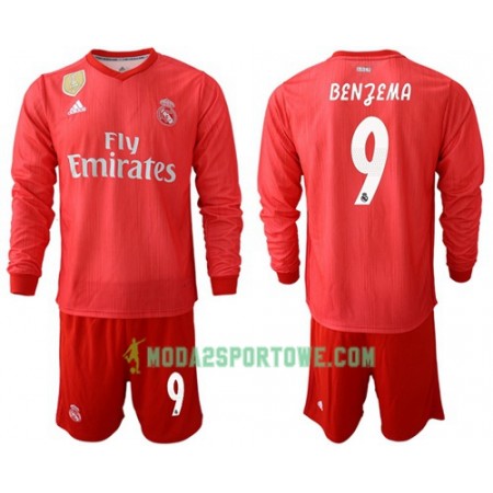 Koszulka Real Madryt Benzema 9 Dziecięcy Trzeci Stroje Piłkarskie 2018/19 Długi Rękaw